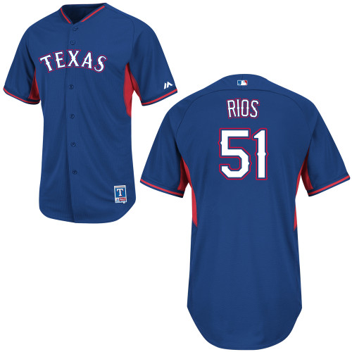 Alex Rios #51 Youth Baseball Jersey-Texas Rangers Authentic 2014 Cool Base BP MLB Jersey
